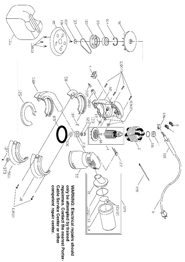 Porter Cable 333 Random Orbit Palm Sander Parts (Type 1)