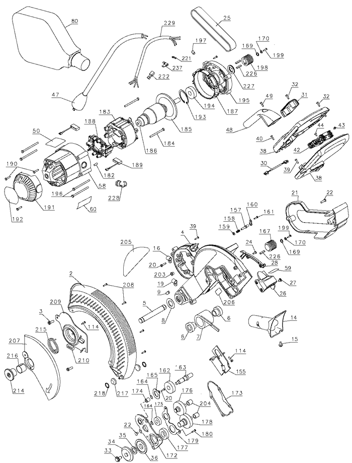 DeWALT DW716 Miter saw Parts