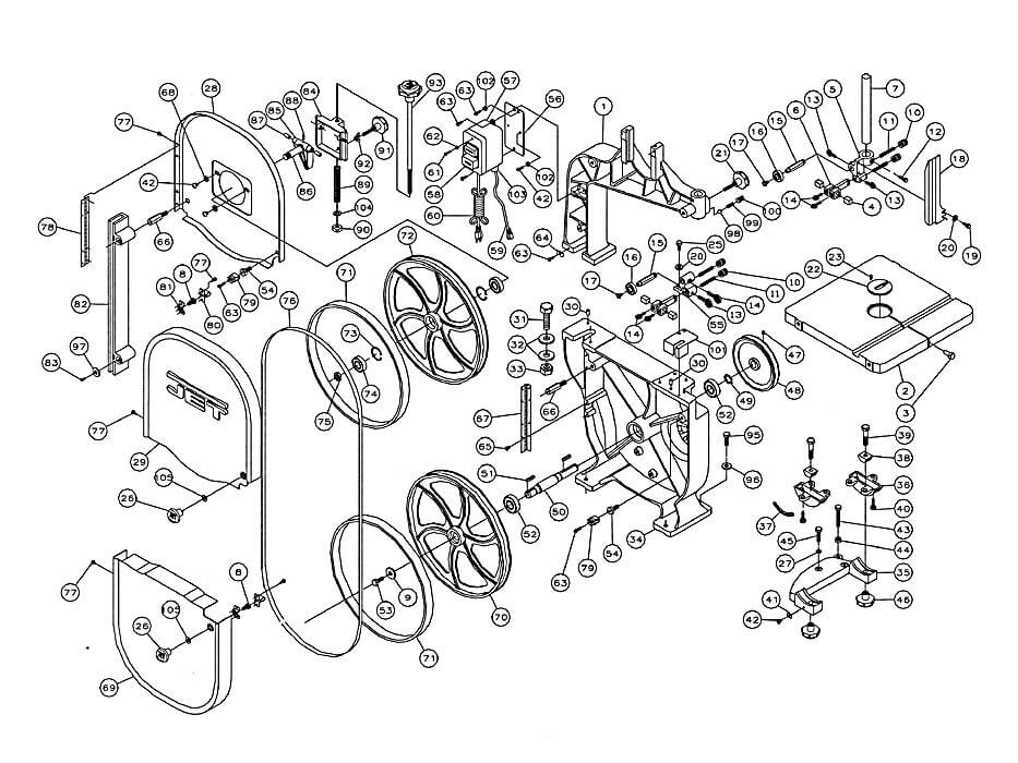 Bandsaw parts shop